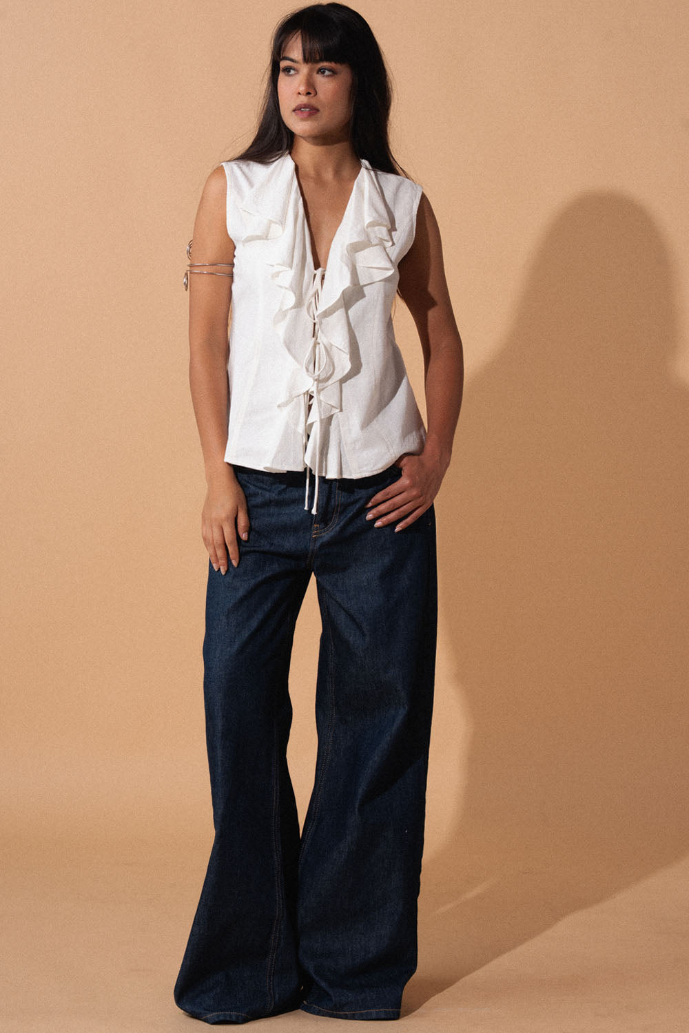 Flou Top in White